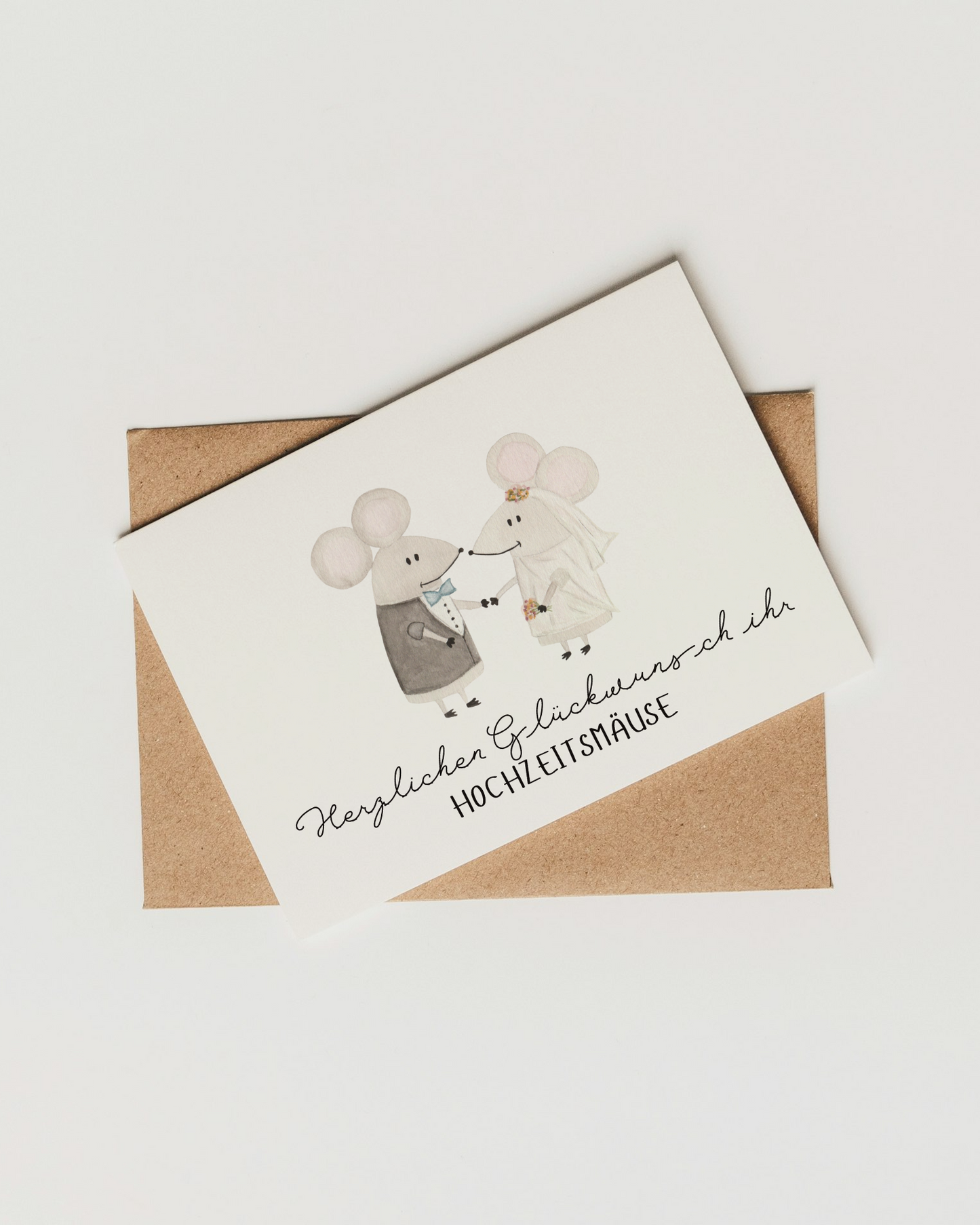 Glückwunschkarte zur Hochzeit - Einzigartige Hochzeitskarte "Hochzeitsmäuse"