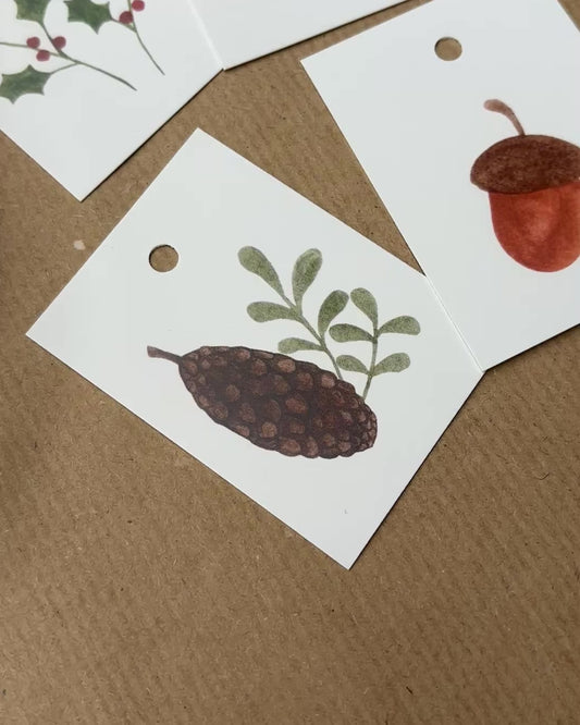 Weihnachtliche Geschenkanhänger - Winterliche Aquarellmotive